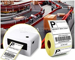 Rotoli Etichette Adesive 100 x 100 in carta Termica - 30 Rotoli da 500 Etichette Image 2
