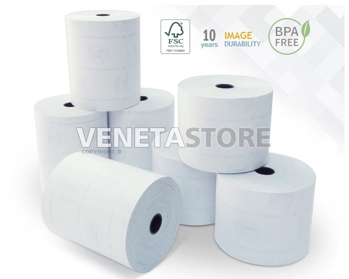 ROTOLO PER BILANCIA NON VALE COME SCONTRINO FISCALE CARTA TERMICA 57MM X  30MT BPA FREE su