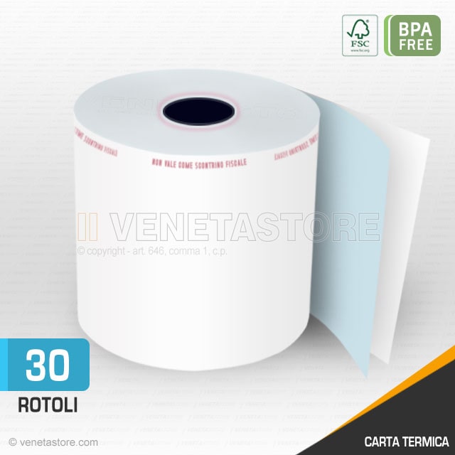 Rotoli carta termica adesiva 57 mm x 40 m - Foro 25 