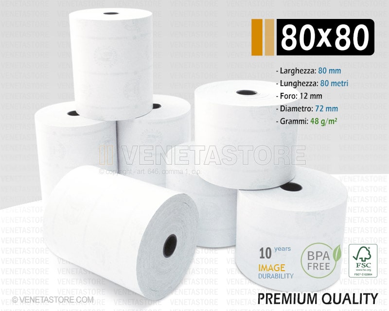 Rotoli termici per cassa 80x80